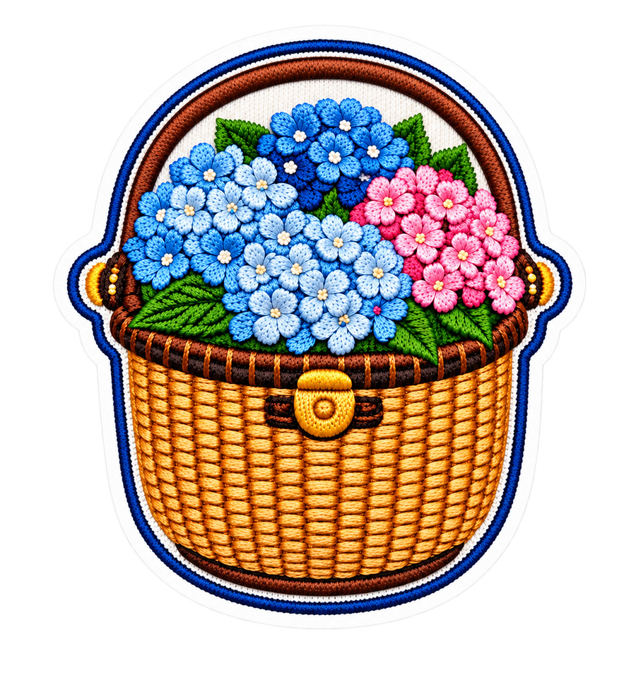 Hydrangea Basket Sticker